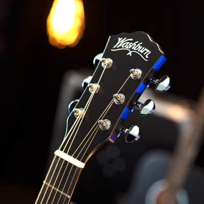 Washburn DFEFE | Deep Forest Ebony Folk Body A/E Guitar. New with Full Warranty! image 7