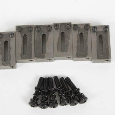 1991 Vintage Fender Stratocaster Plus/Deluxe/American Standard Bridge Block Saddles Set of 6 USA Strat 1990s image 1