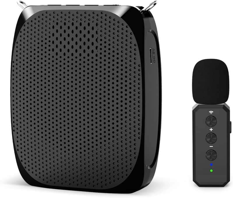 Microphone System,Portable Speaker Clip On Microphone,Mini Voice Amplifier for Speech, Meeting,Yoga image 1