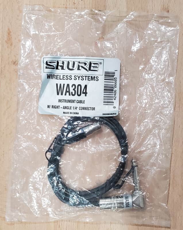 Shure WA304 Right Angle 1/4" to 4-pin Mini TA4F Instrument Cable image 1