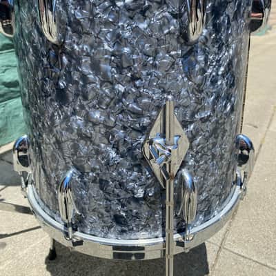 Gretsch 18”  Round Badge Drum Set 1960’s - Holy Grail of Jazz Drum Kits! Black Diamond Pearl 3 piece drum set image 11