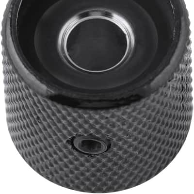 Metal Guitar Knobs Flat Top Control Knobs with Black Knurled Barrels 6mm Split Shafts Volumn Tone Control Knobs Screw Type for Tele Strat Style Electric Guitar or Bass Guitar Pack of 4pcs. image 6