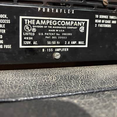 Ampeg B-15S Portaflex 25-Watt 1x15" Bass Combo 1973 - Black Vinyl image 7