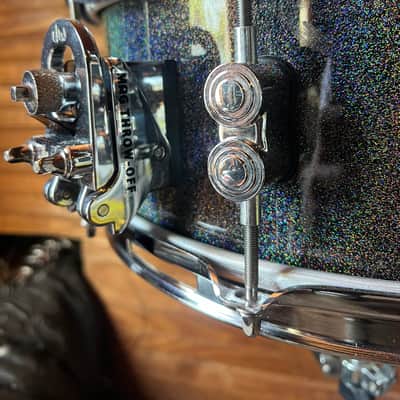 Used Concept Maple Series 5.5x14" Snare Drum with Chrome Hardware 2010s - black galaxy glitter image 2