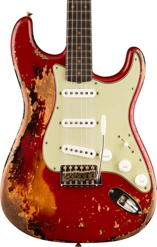 Fender Custom Shop 1961 Stratocaster, Super Heavy Relic - Aged Dakota Red over 3-Color Sunburst(Pre-Order) image 1
