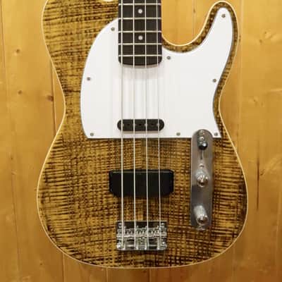 AIO TB4 4 String Telecaster Bass - Tiger Amber w/gig bag image 3