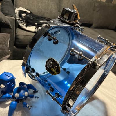 Percussion Kus-toms 8x10 Tom 2015 - Acrylic VistaLite Blue image 7