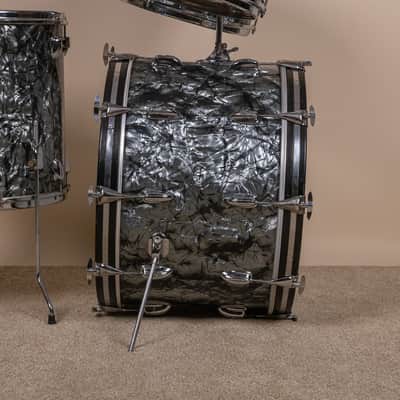 1970s Slingerland "New Rock" Black Diamond Pearl Drum Set image 10