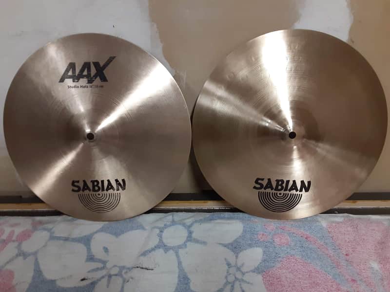 Sabian 14" AAX Studio Hi-Hat Cymbals (Pair) 2002 - 2018 - Natural image 1