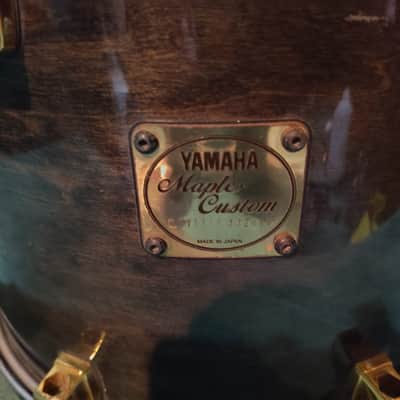 Yamaha Maple 🍁 Custom 14"(Diameter) x 10"(Depth) Tom 1990's - Black Maple image 2