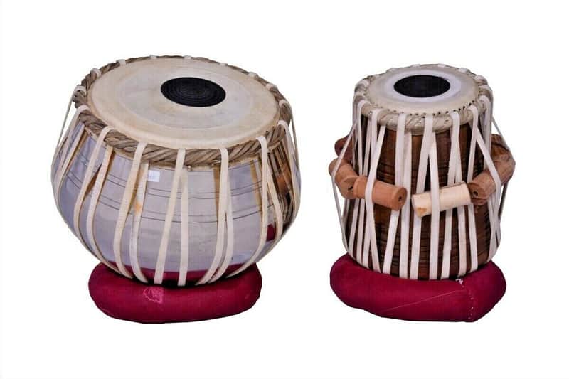 Handmade Steel Tabla Set With Bag Chrome Polish Sheesham Wood Dayan Musical Instrument image 1