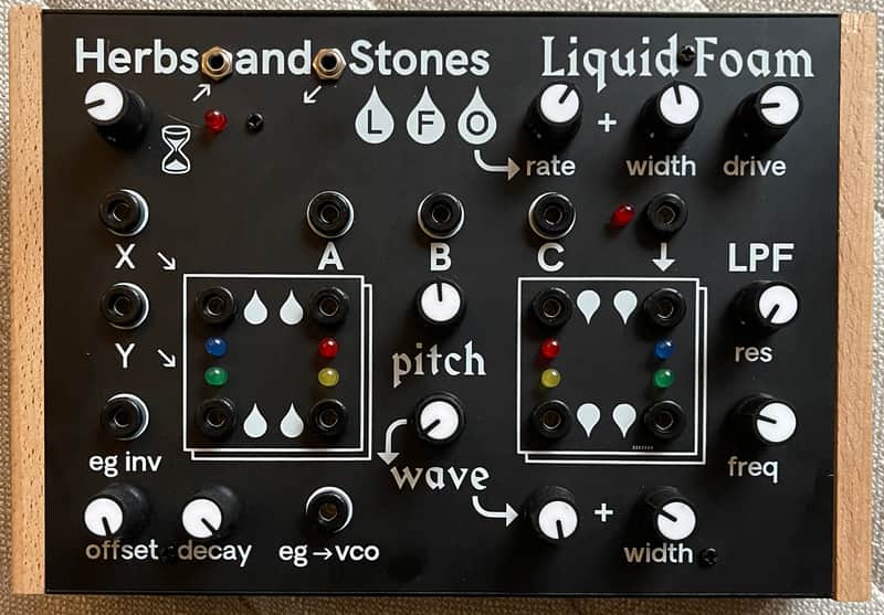 Herbs and Stones Liquid Foam Desktop Monophonic Analog Groovebox 2020 - Present - Black with Wood Frame image 1