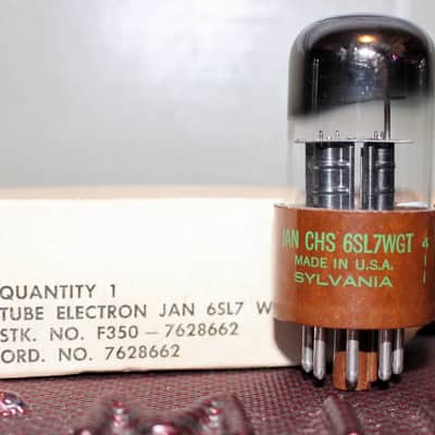 SYLVANIA JAN 6SL7WGT 6SL7GT VT-229 TIGHT BALANCE BLACK PLATE REC [] GETTER NOS++ NIB MINTY VINTAGE 1954 image 1
