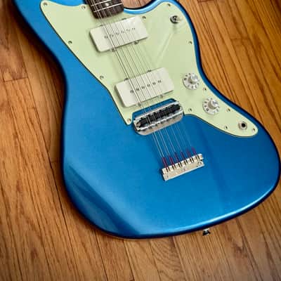 Squier Electric XII Lake Placid Blue w/Waterslide Baritone Rubber Bridge Conversion, Fender 12 String Paranormal image 2
