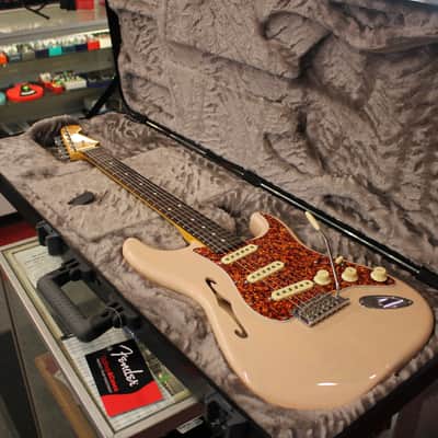 Fender Limited American Professional II Stratocaster Thinline Electric Guitar Transparent Shell Pink w/Case 7lbs 15oz image 2