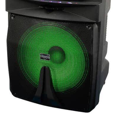 VocoPro SoundGlow-1500 15" Powered Speaker w/ RGB Derby Light & Lighted Stand image 4