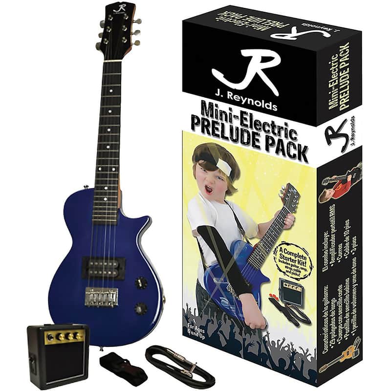 J. Reynolds JRPKLPSBL Single Cutaway Les Paul Body Style Kids 1/2 Size Mini Electric Guitar Package image 1