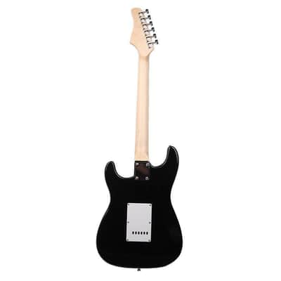 Black 6-String ST Electric Guitar Beginner Pack – Rosewood Fingerboard, Basswood Body + Strap, Cord & Gig Bag image 3