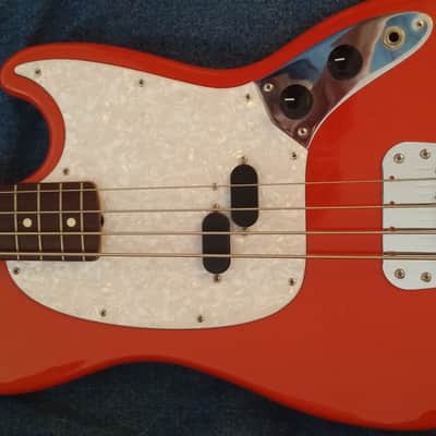 Fender Mustang Bass Guitar, 1999-2002, Fiesta Red, Made in Japan image 3