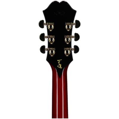Epiphone Masterbilt Gem Archer Sheraton Left-Handed Electric Guitar, Cherry, with Case image 8