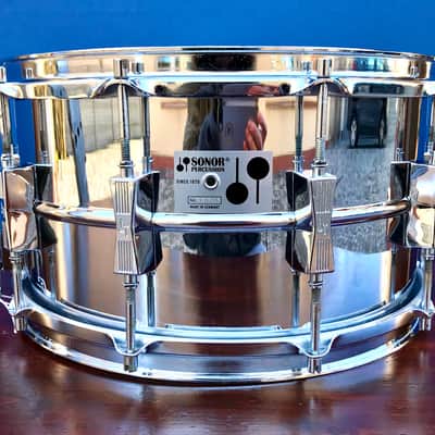 Sonor D-508 Phonic Plus 14x8" 10-Lug Ferro-Manganese Steel Snare Drum 1982 - 1984