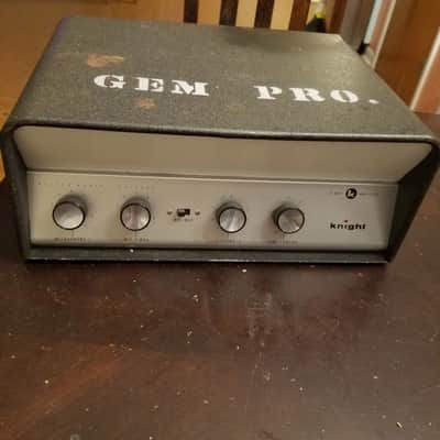 Knight KN3032 32 Watt Tube Amp Head MCM Style PA Phono 1950s Black Silver image 1