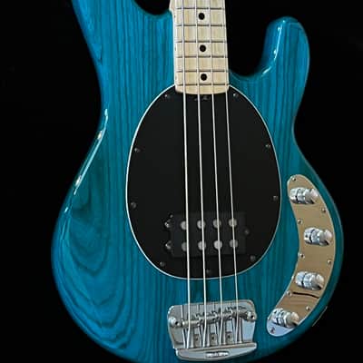Ernie Ball Music Man StingRay 4 H with Maple Fretboard 1991 - 1998 - Translucent Teal image 3
