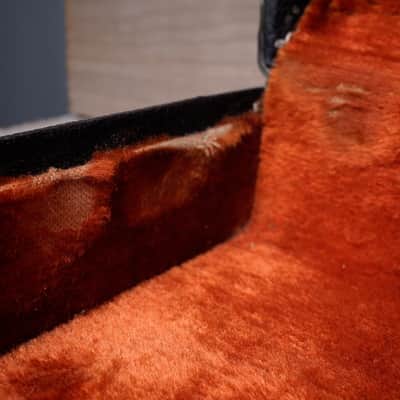 Fender Jazz or Precision Bass Original Hard Case 1967-1972 Logo with Tail Black with Orange Interior Vintage image 19