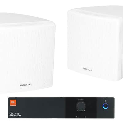 JBL CSA 140Z Commercial 70v Amplifier Amp+(4) 3.5" White Cube Speakers CSA140Z image 1