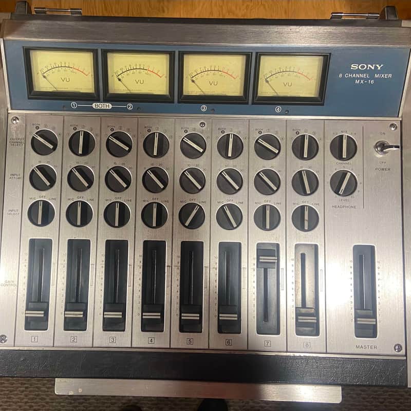1970s Sony MX-16 8-Channel Mixer Plated