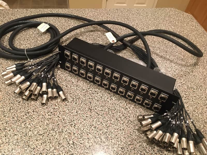 CBI 24 Ear Splitter Rack 5ft/15ft w/ISO Transformers w/Lifts Microphone Snake image 1