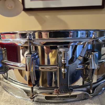 Ludwig No. 400 Supraphonic 5x14" 10-Lug Aluminum Snare Drum with Keystone Badge 1963 - 1969 - Chrome image 3
