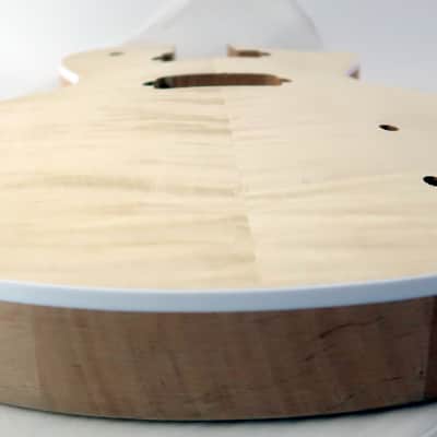 Select Stock Flame Top Mahogany Body + Trap Inlay Mahogany Neck RAW DIY Custom Ready BLEM image 12
