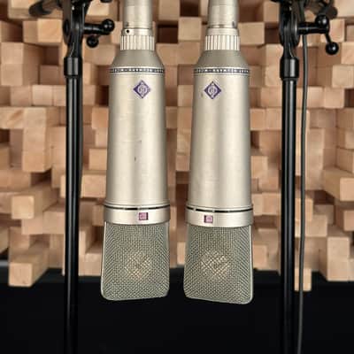Vintage Neumann U87 Condenser Microphone Matched Stereo Pair! Sequential SN! 1971 U 87 With Swivel Mounts. Rare! image 2