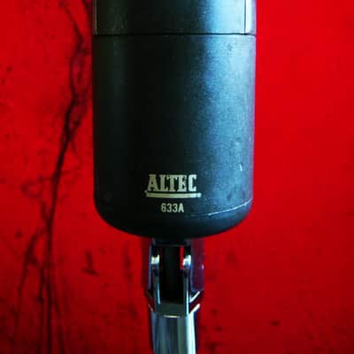 Vintage 1950's Altec 633A dynamic microphone "Salt Shaker" w period stand & cable High Z PROP image 11