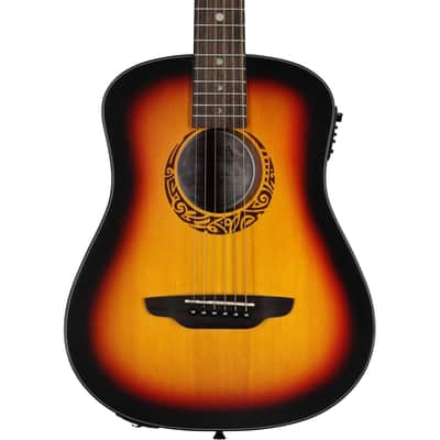 Luna Safari Tribal Travel Acoustic-Electric Guitar, Left-Handed (with Gig Bag) image 5
