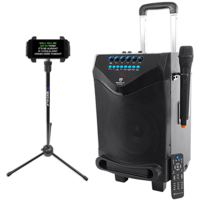 Rockville 8" Portable Bluetooth Karaoke Machine/System Wireless Mic+Tablet Stand image 1