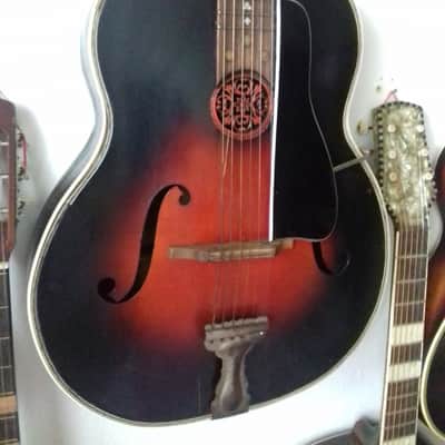 Unknown 1930's Vintage Archtop, probably German / Schonbach made. Archtop probably 1930's - Red / dark sunburst image 1