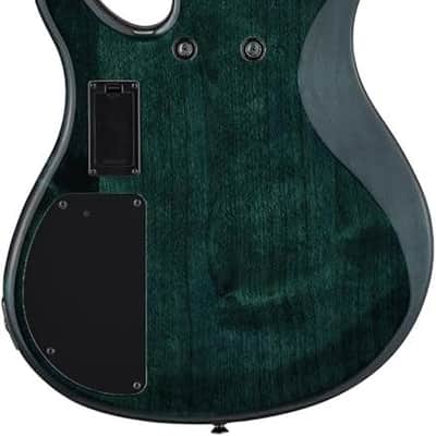 Yamaha TRBX605 5-String Flamed Maple Bass Guitar, Indigo Blue image 3