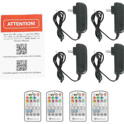 Rockville 4 PACK MINI RF4 V2 White DJ Wash Up Lights+App+Wireless DMX Controller image 18
