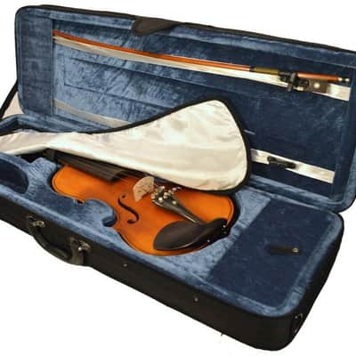 Adagio EM-155-3/4 Solid Spruce Top Beginner-Intermediate 3/4 Size Violin Outfit w/Oblong Case & Bow image 6