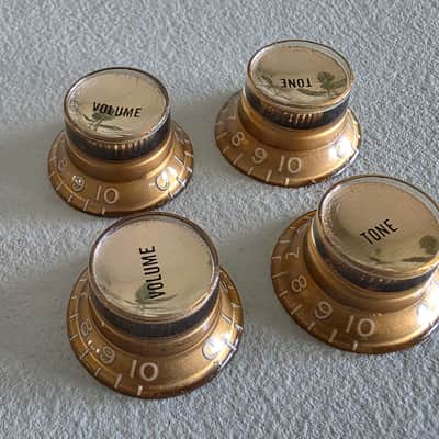 BEAUTIFUL Vintage 60’s 70’s Gold Reflector Knobs Set Les Paul SG Gibson ES Volume Tone image 10