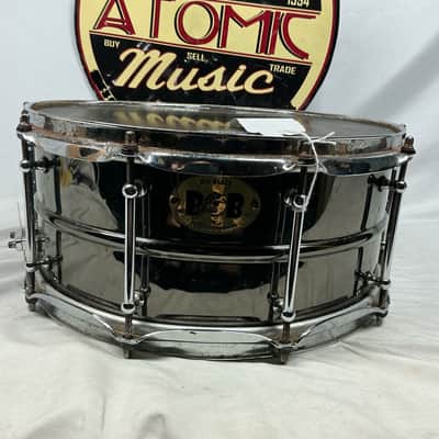 Pork Pie Big Black BOB (Black Over Brass) 14x6.5 Snare Drum image 2