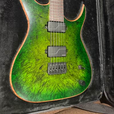 LEF Custom Guitars SS 2025 - Green Burl/ Black Limba body image 1