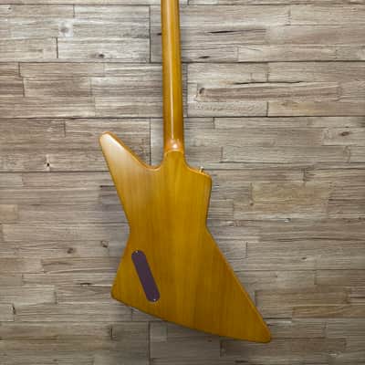Epiphone 1958 Korina Explorer Guitar-"Inspired by Gibson Custom" Aged Natural -White Pickguard- w/Hard case. New! image 14