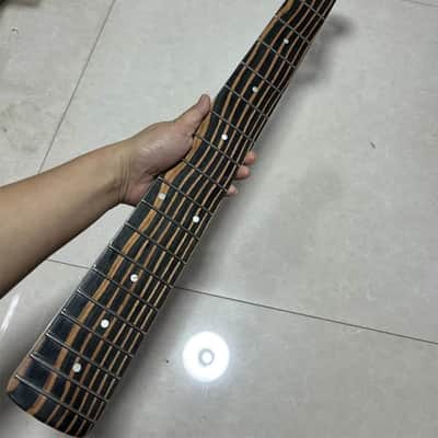 5 String Jazz Bass Style Zebra Wood Neckm 20 Frets Fingerboard image 3