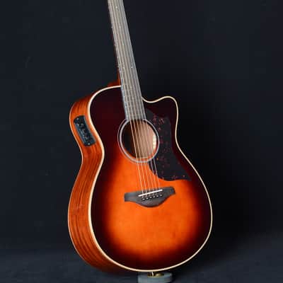 Yamaha AC1M-TBS Solid Sitka Spruce/Mahogany Concert Cutaway with Electronics Tobacco Brown Sunburst image 2
