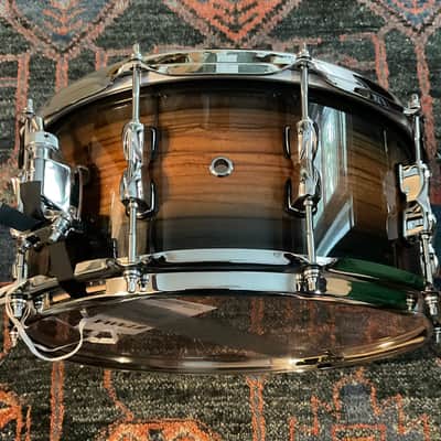 Tama SLP Bubinga/Maple Snare Drum 14x6.5 Midnight Zebrawood Burst image 11