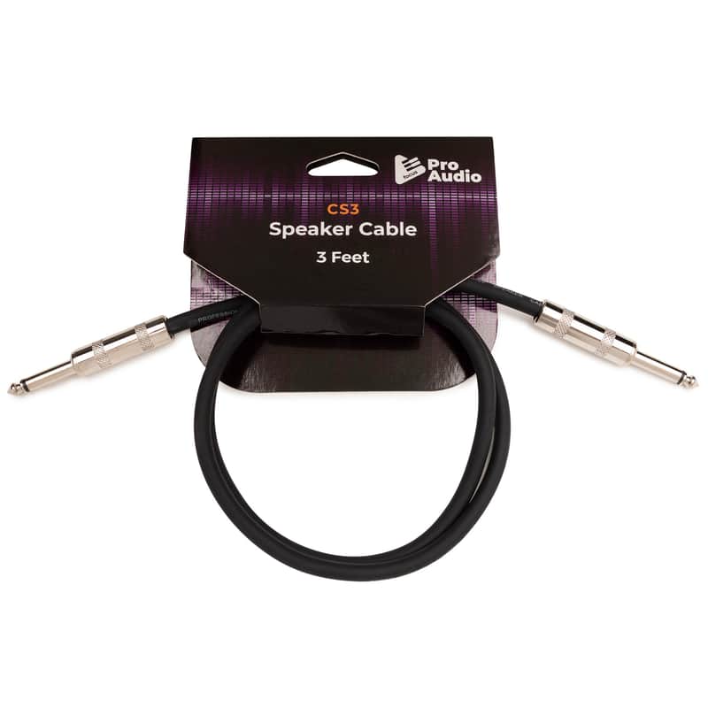 FocusProAudio 1/4-Inch to 1/4-Inch Speaker Cable (3-Feet, 14 Gauge Wire) image 1