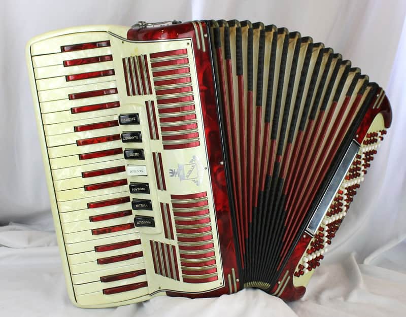 8241 - Red Currant Noble Piano Accordion LMH 41 120 image 1